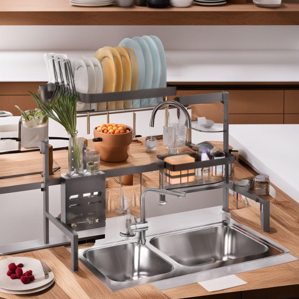 省スペース 水切りラック キッチンアクセサリー 伸縮式