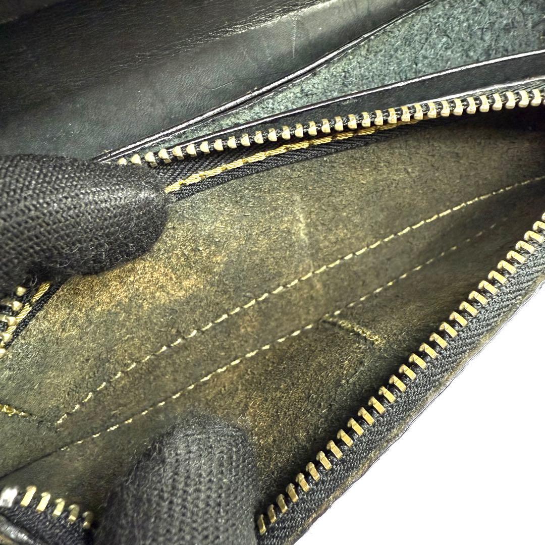 【極美品✨】SAAD 長財布 レザー カービング ブラック