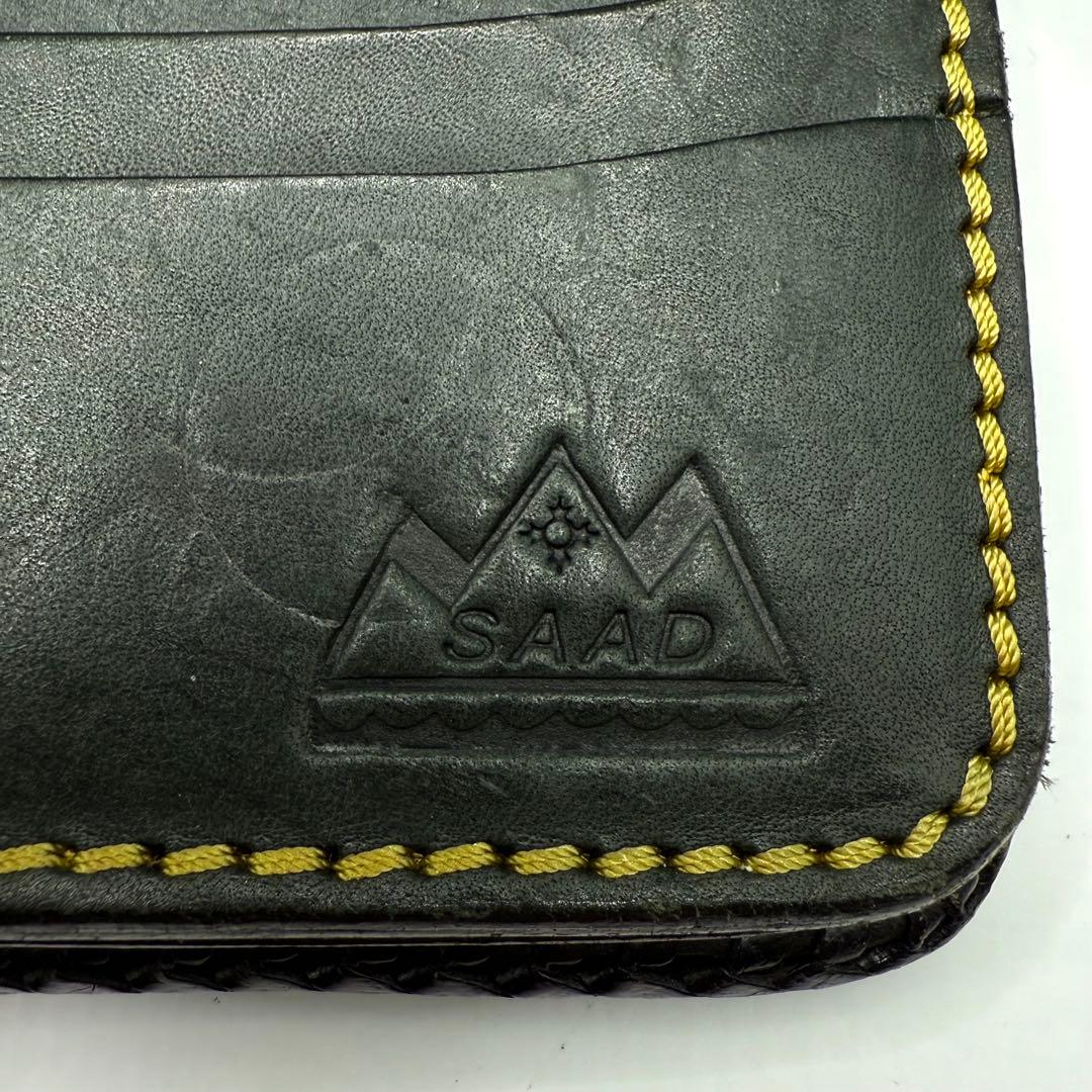 【極美品✨】SAAD 長財布 レザー カービング ブラック
