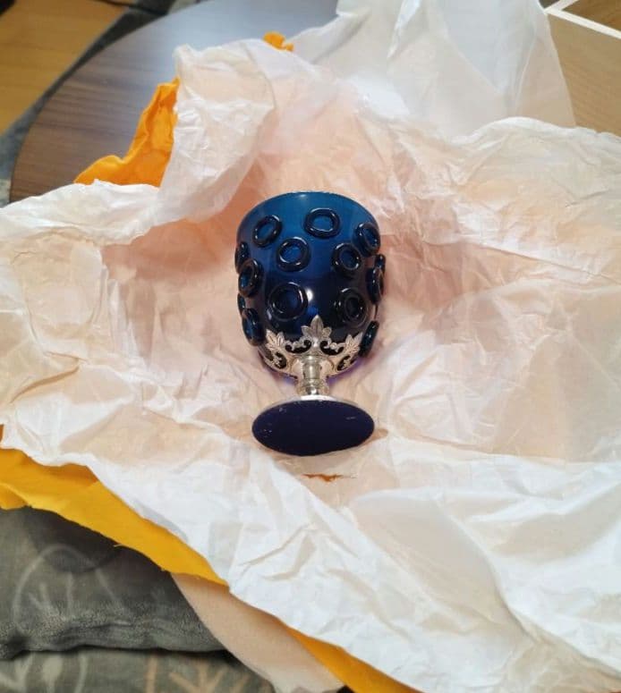 K*k様 由水常雄　正倉院宝物　紺瑠璃杯　復元品