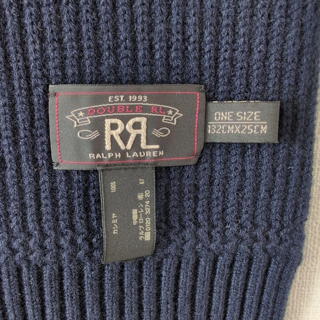 RRL ネイビー　カシミヤ　 マフラー 132cm x 25cm