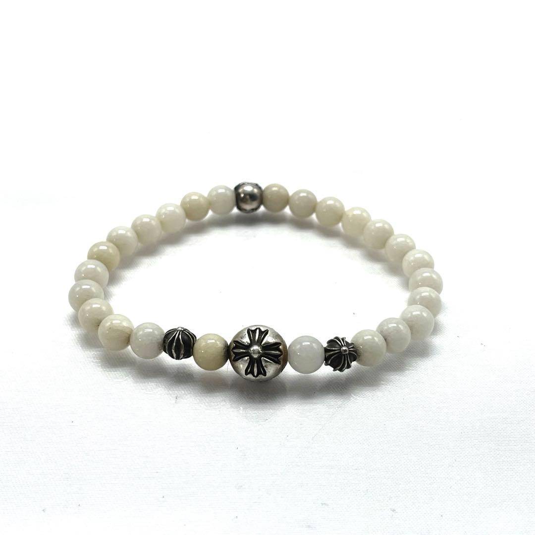 クロムハーツCHROMEHEARTSビーズブレスレット ホワイトビーズ 6ｍｍ