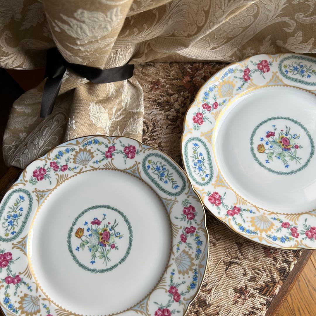 新品 フランス製 Bernardaud vigny❁ fleurディナー大皿ペア