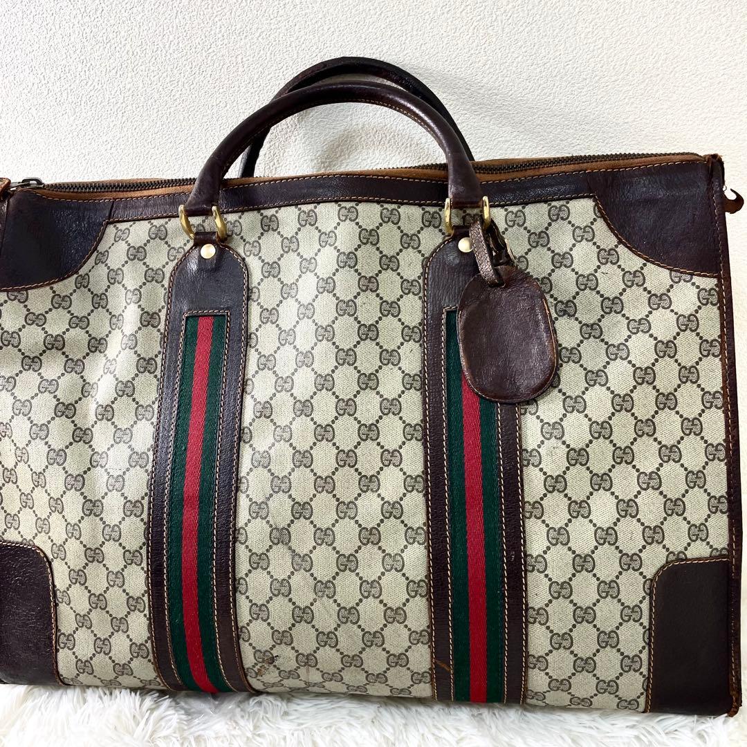 グッチ　GUCCI ボストンバッグ　旅行カバン　大容量　シェリーライン