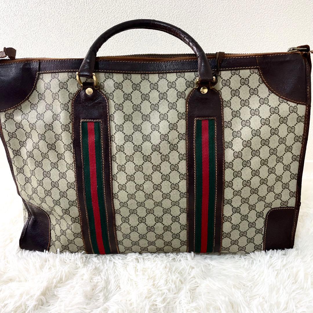 グッチ　GUCCI ボストンバッグ　旅行カバン　大容量　シェリーライン