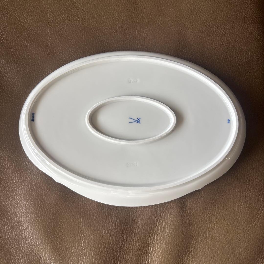 希少マイセン　ブルーオーキッド　オーバルトレー2枚セット