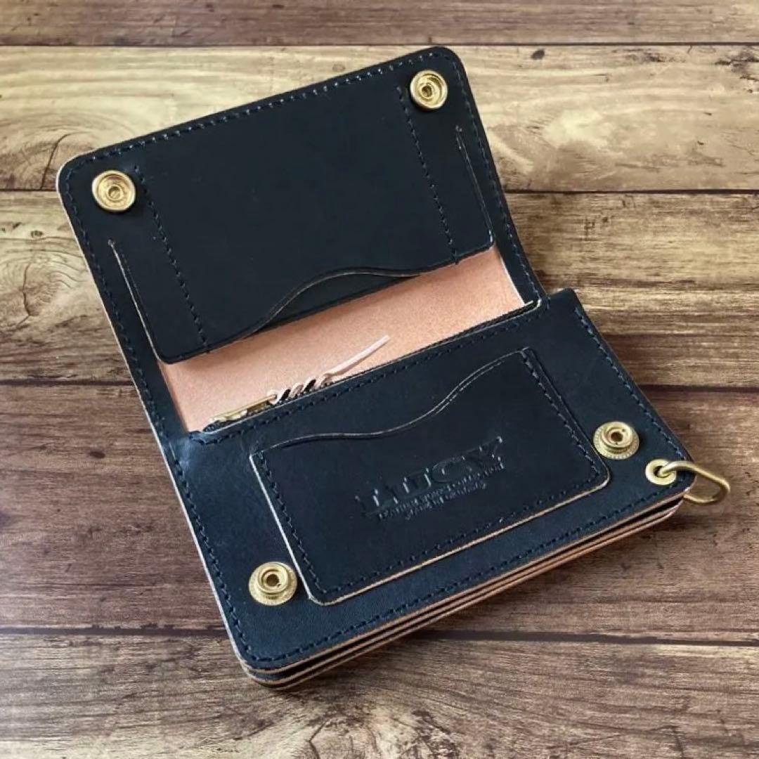 【わぽ】COW CRUSTトラッカーウォレット150【お札を折らずに収納】