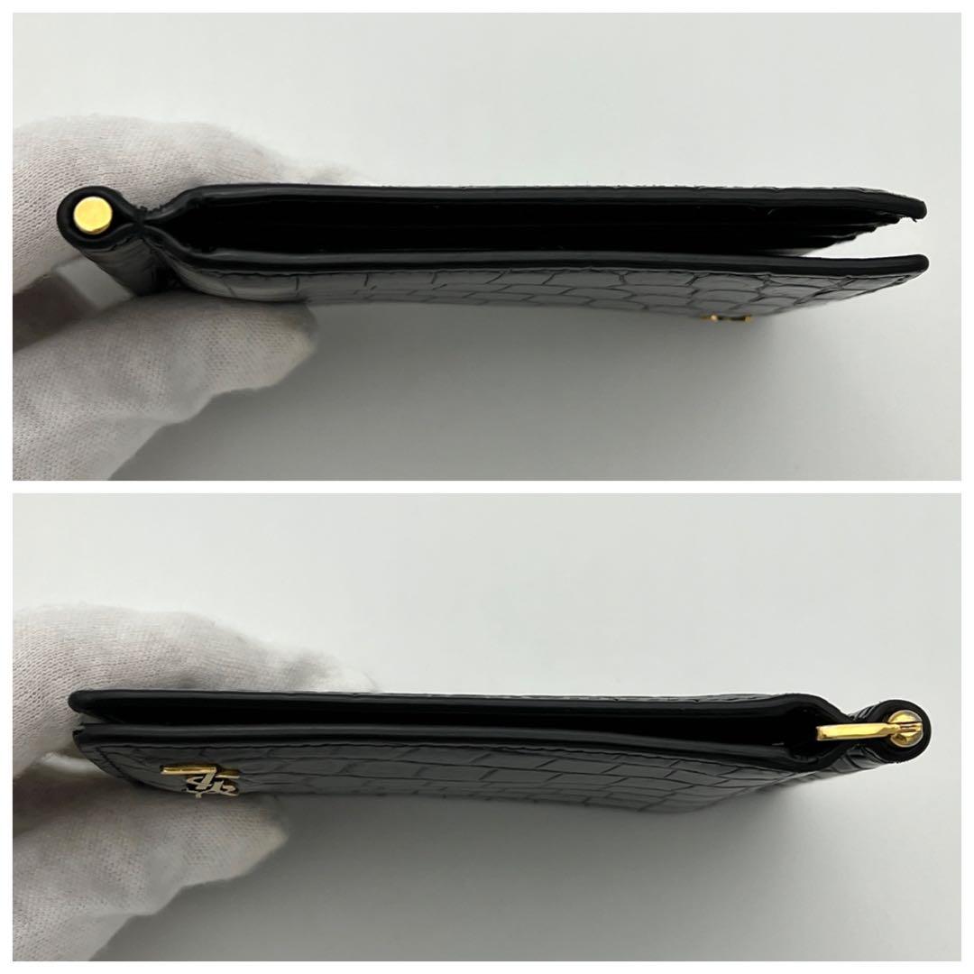 サンローランパリ マネークリップ クロコ型押し YSLロゴ レザー