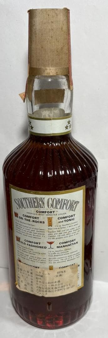 【未開栓】サザンカンフォート 旧ボトル760ml 86 proof 43%