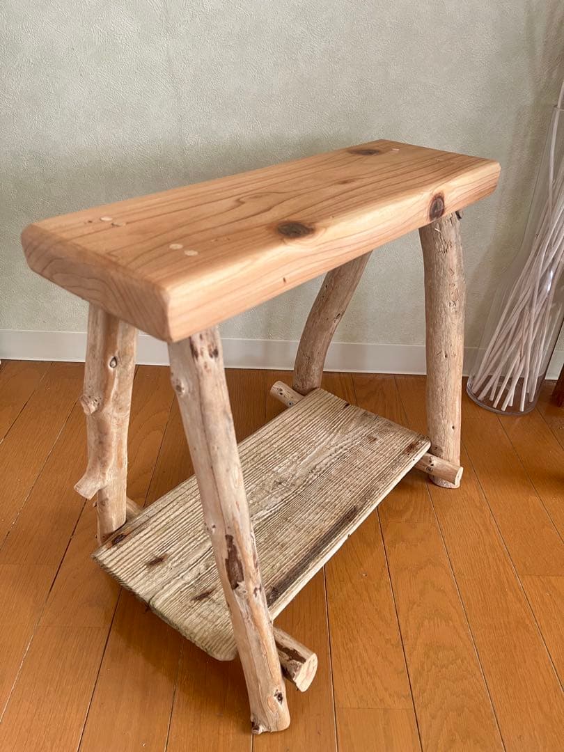 木製 流木　ベンチ ダイニングチェア イス　アンティーク