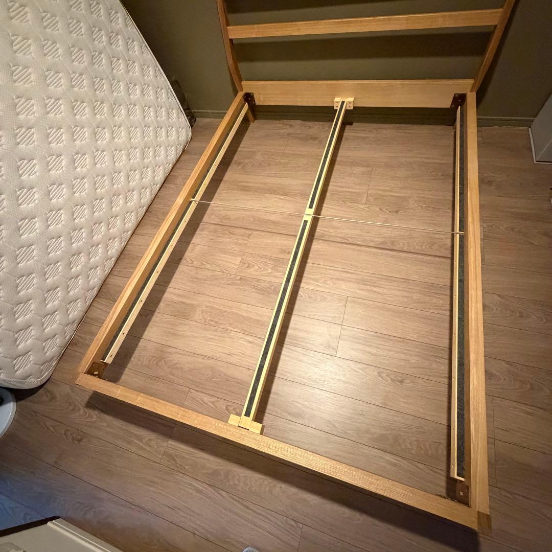 2/8まで限定 無印良品 タモ材 ベッドフレーム ダブル