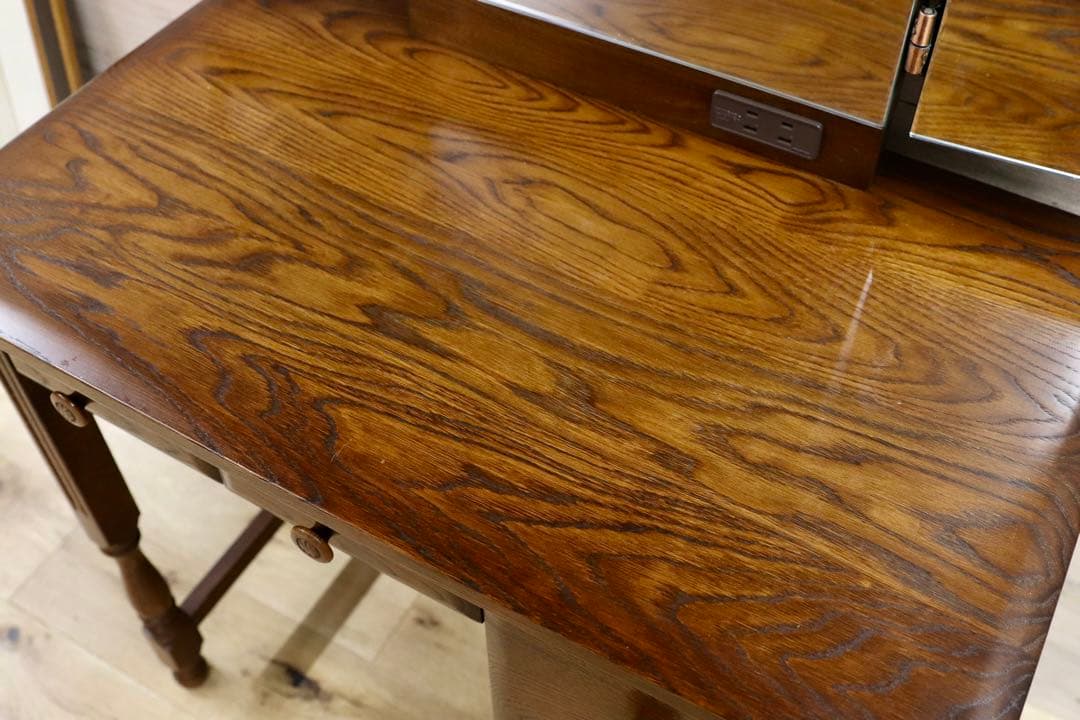 GMGH441○山室家具 旭川家具 エスポアール ドレッサー 鏡台 化粧台 三面