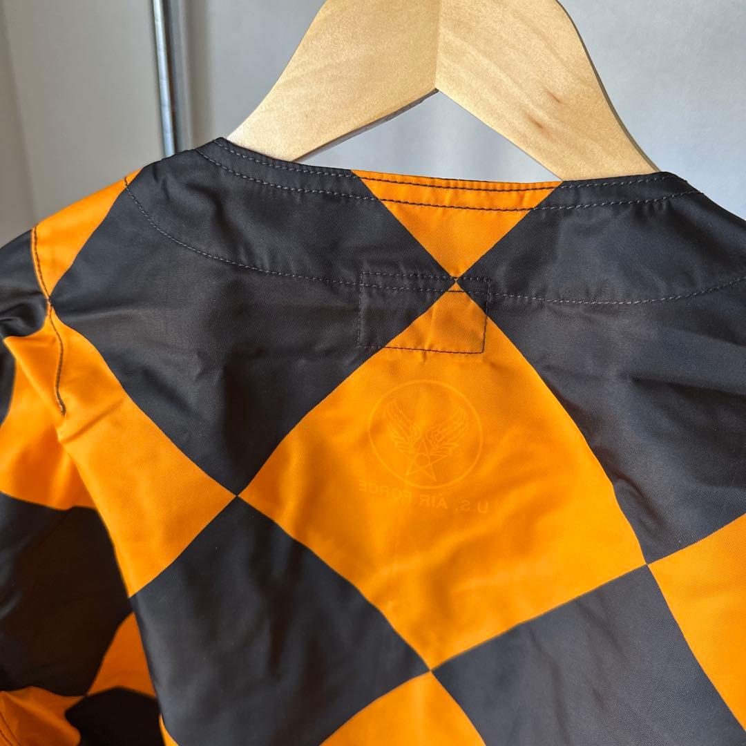 XLサイズ　REAL SIMONS G1ジャケット オレンジ黒チェック振り旗