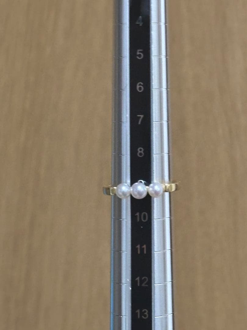 ミキモト K18YG 3連パールリング
