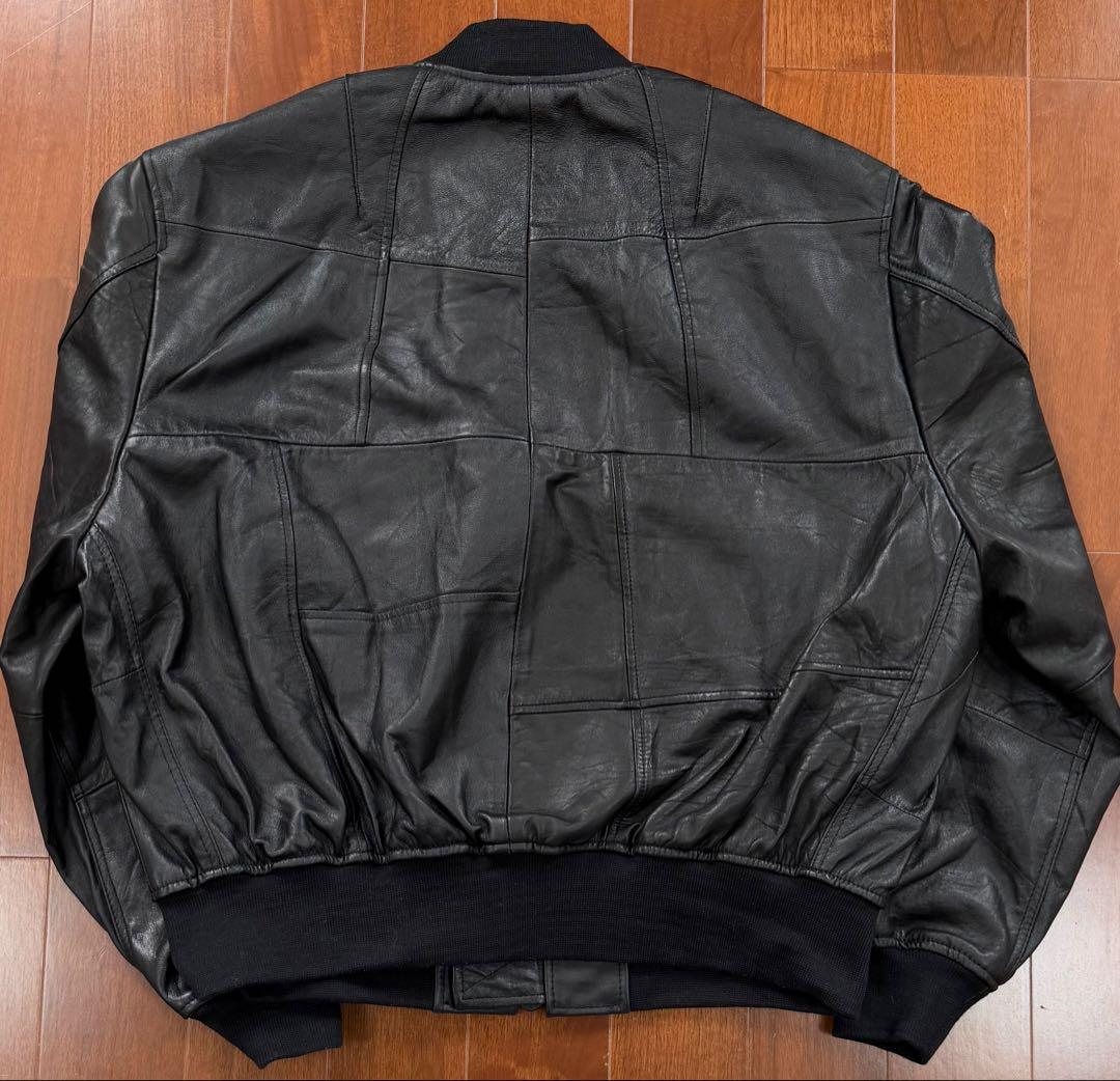 ジャケット・アウター Vintage Black Lamb Leather MA-1 TEENAGER