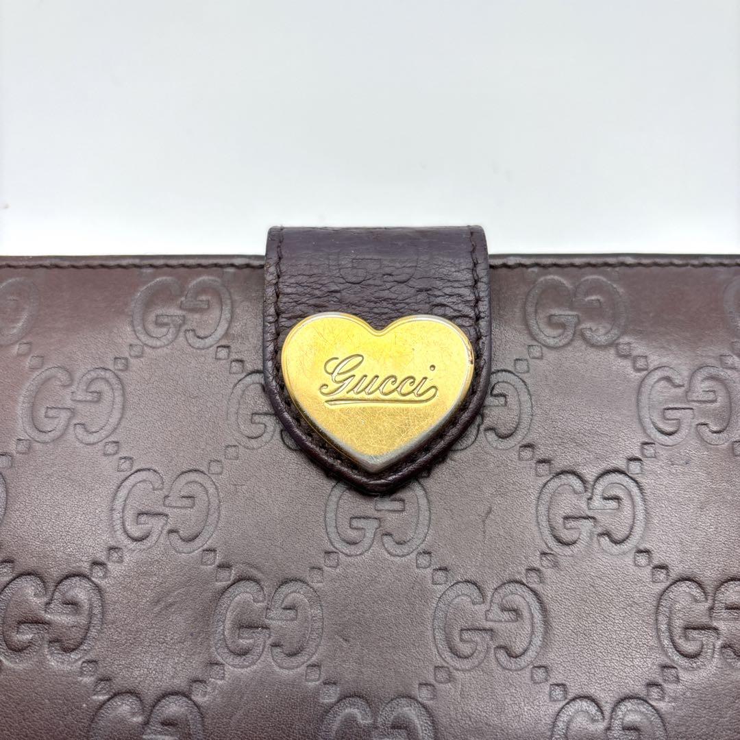 Gucci シマ　GGパターン　エンボス長財布