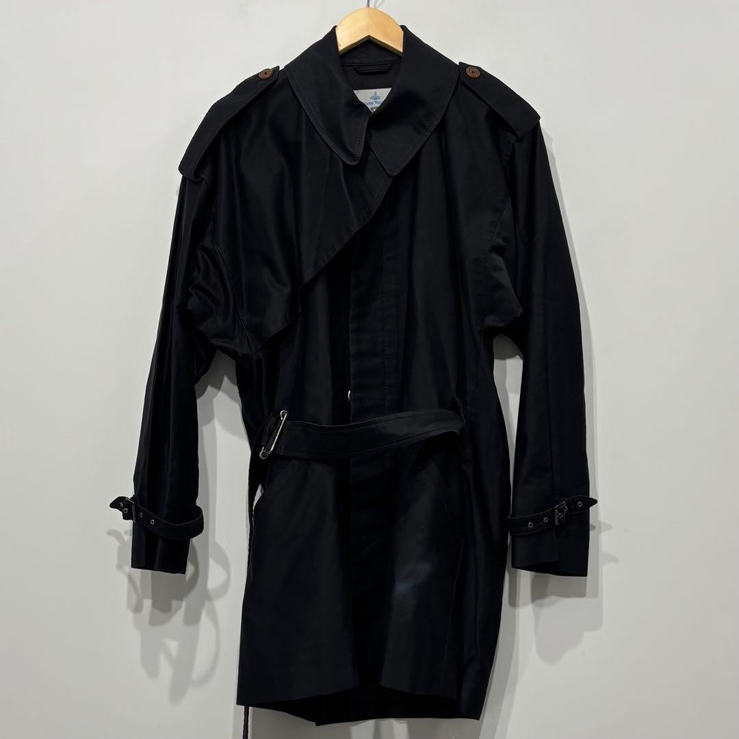 ヴィヴィアンウエストウッド マン 変形 ステンカラー コート ブラック 48 黒