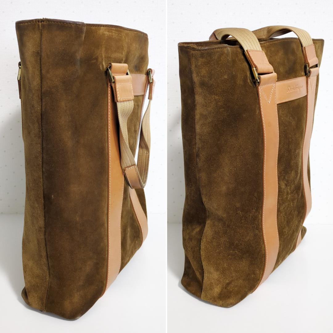 サルヴァトーレ フェラガモ トートバッグ スエード レザー DS-24 3505