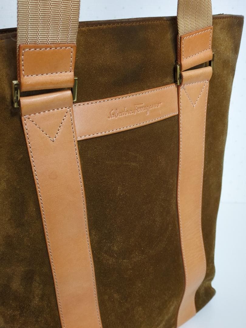 サルヴァトーレ フェラガモ トートバッグ スエード レザー DS-24 3505