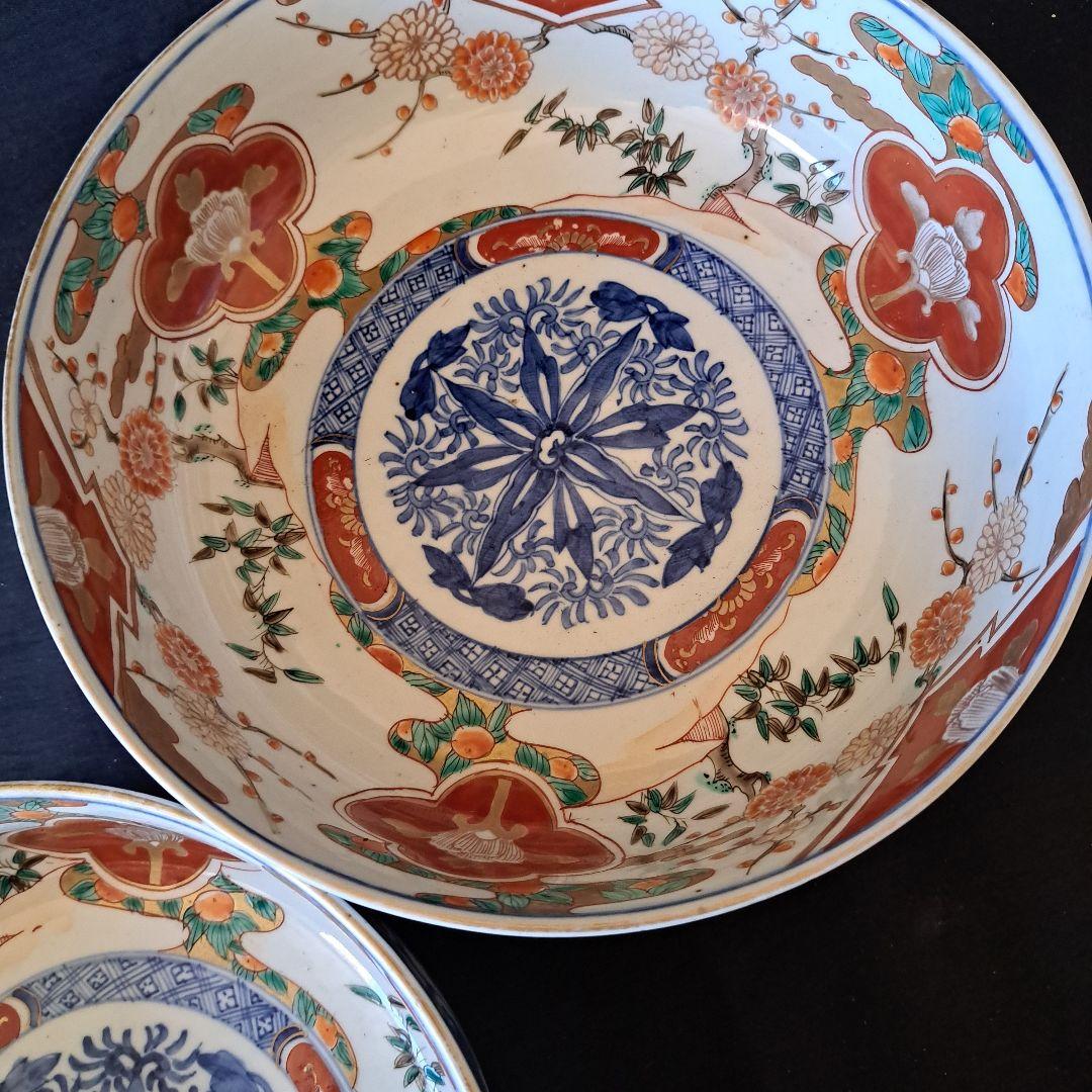 「BIG-SIZE ボウル」 (直径26cm .22cm)2客セット 骨董