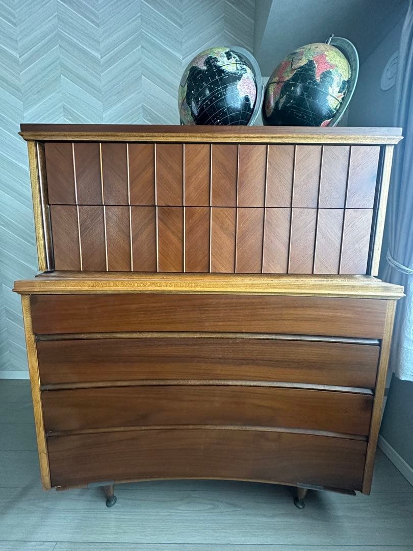 【最終値下】60s ビンテージ　ミッドセンチュリー ウォールナット材 6段タンス
