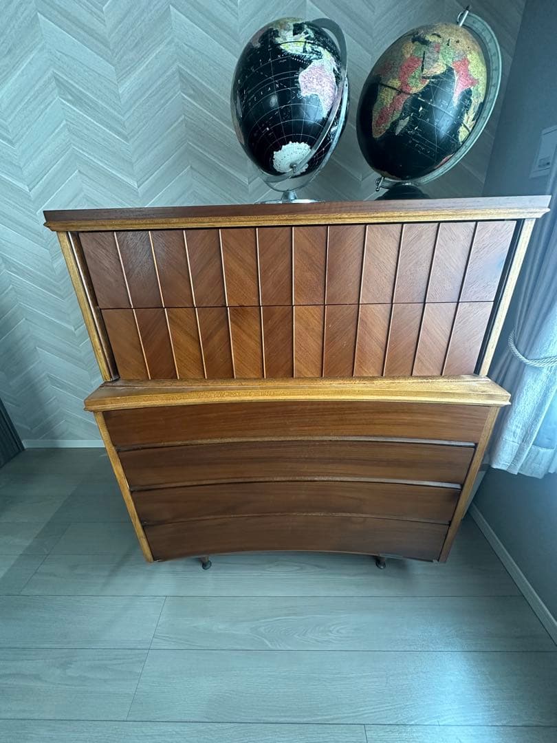 【最終値下】60s ビンテージ　ミッドセンチュリー ウォールナット材 6段タンス