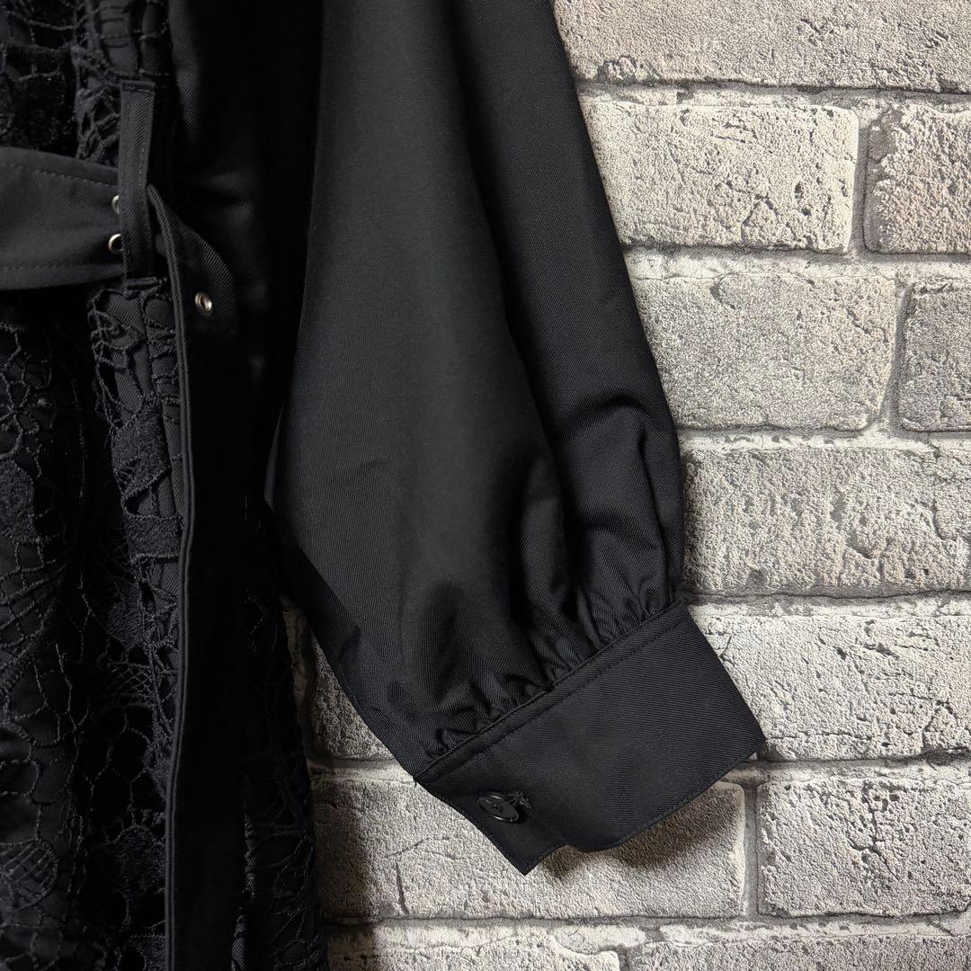 【美品】HARE　レースキリカエトレンチコート　ブラック　ベルト付