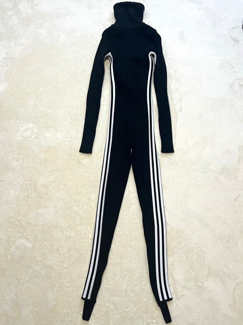 美品✨adidas ジャンプスーツ ニット オールインワン ブラック