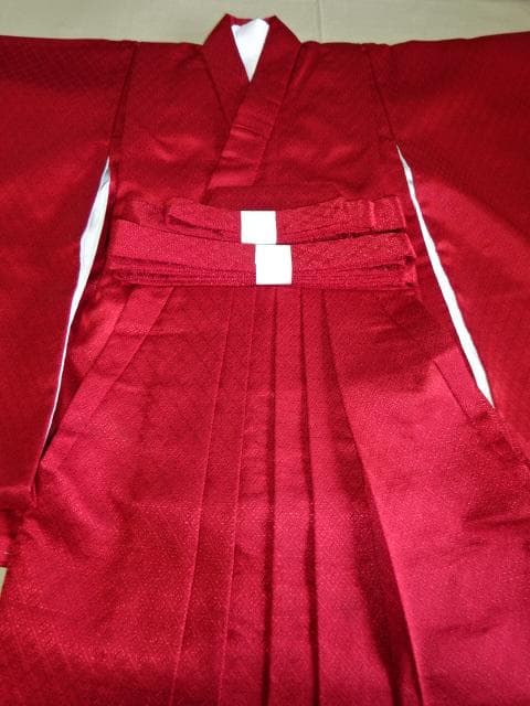 男児七五三詣り袴セット　羽織なし　赤　3歳用袴丈53cm
