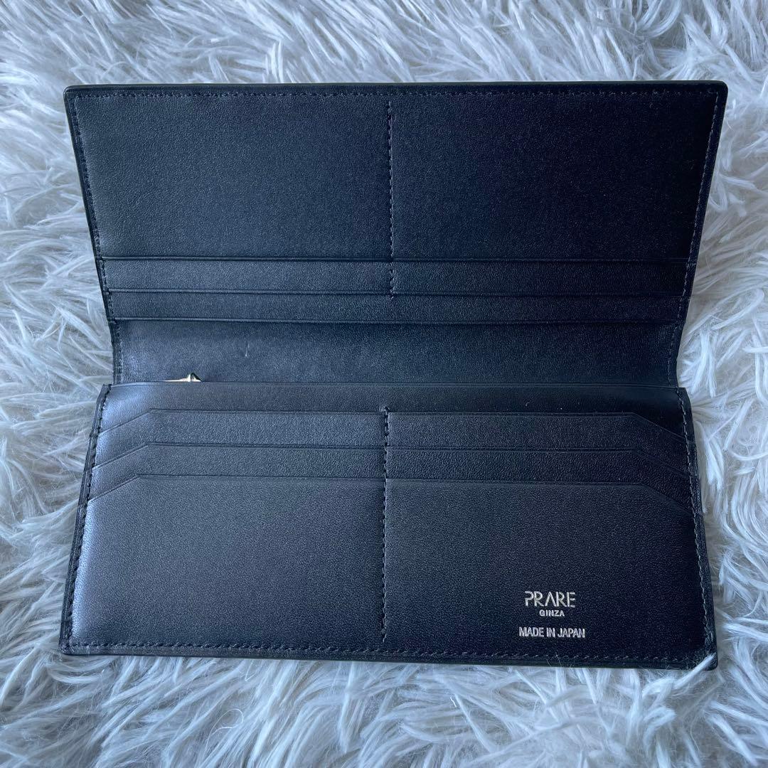 【未使用級】プレリーギンザ 長財布 エレファントレザー ブラック 定価49500