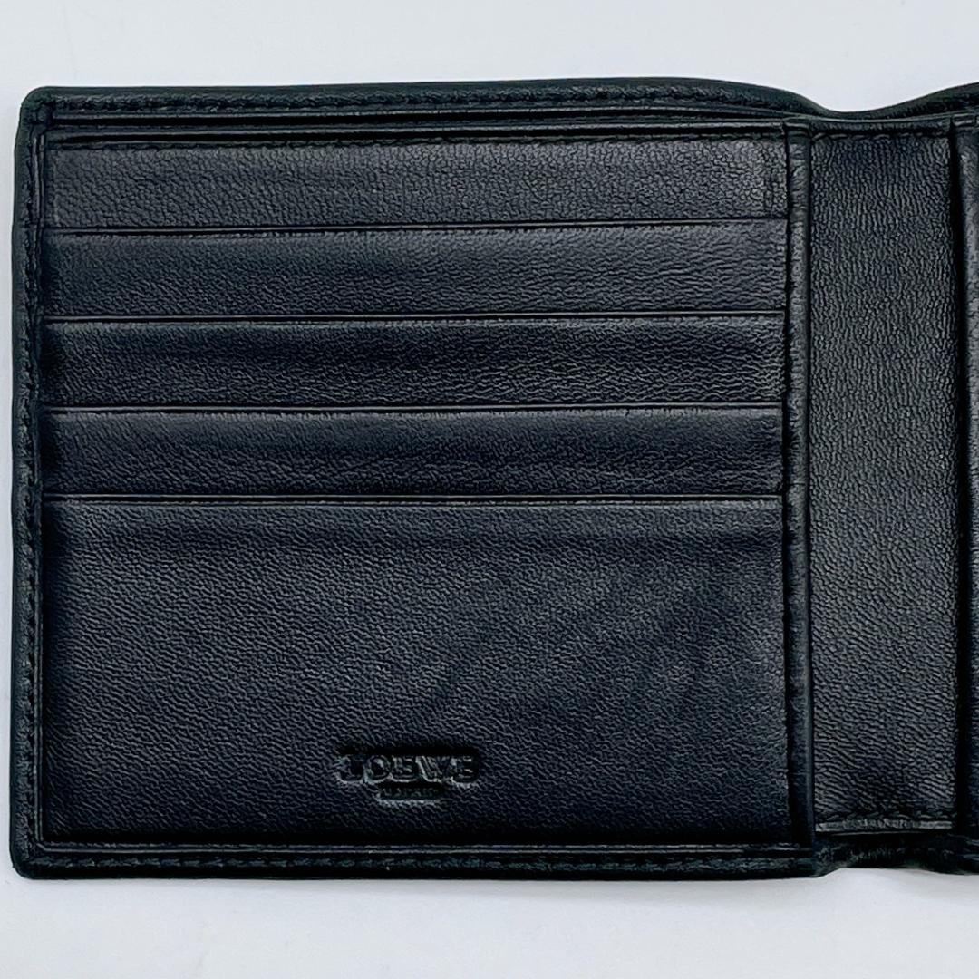 LOEWE 二つ折り財布 ナッパレザー アナグラム ブラック e789