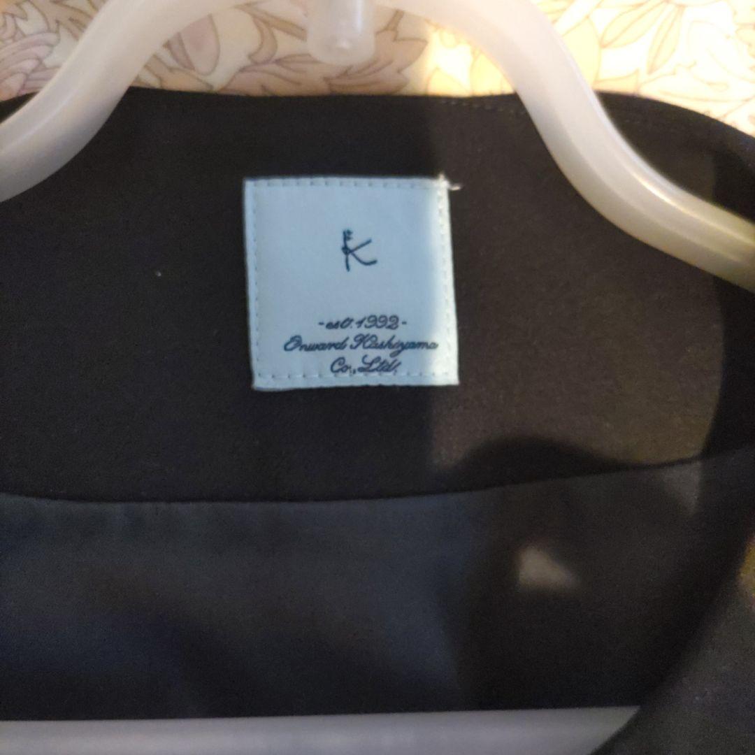 新品　組曲ネイビーダブルクロスストレッチノーカラーコート