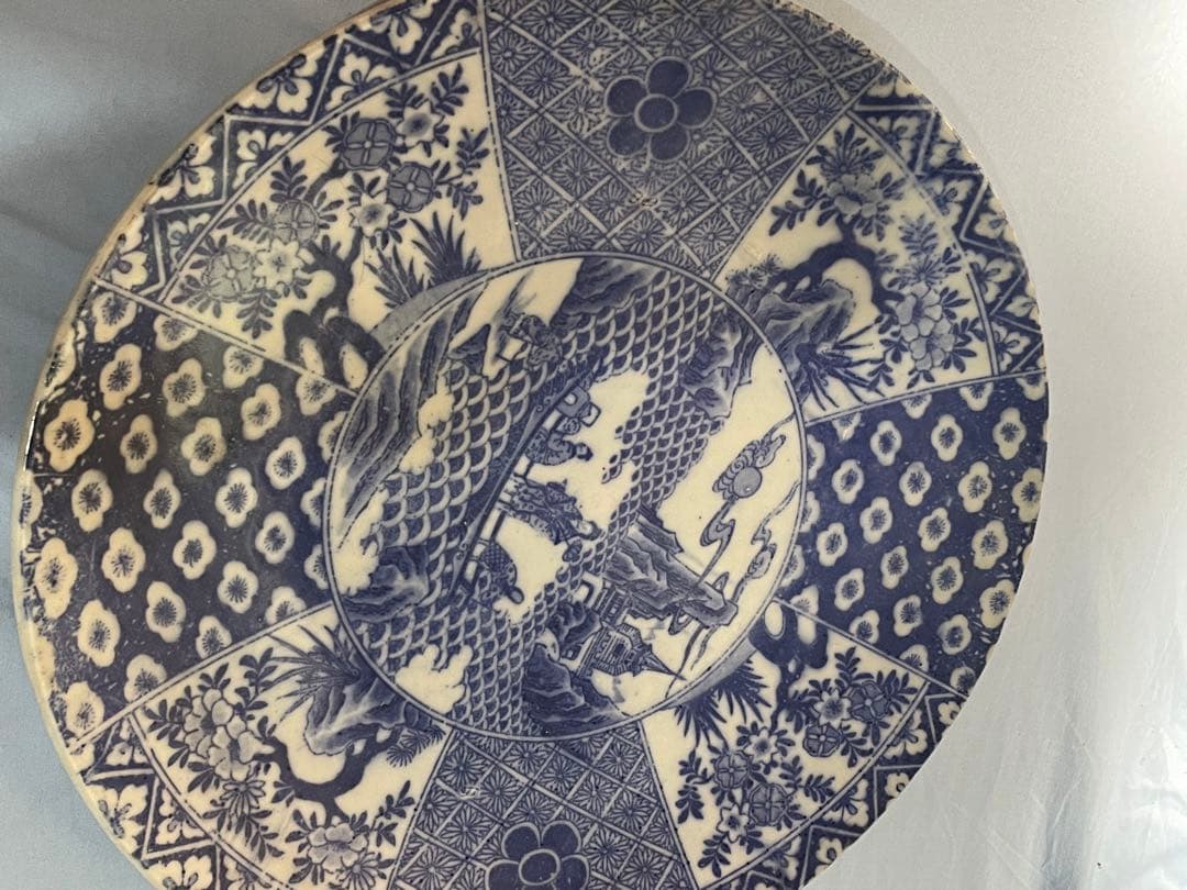 皿　丸皿　古伊万里　染付　陶器　骨董　置物　インテリア　工芸品　美術品