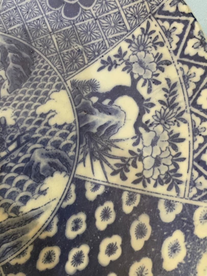 皿　丸皿　古伊万里　染付　陶器　骨董　置物　インテリア　工芸品　美術品