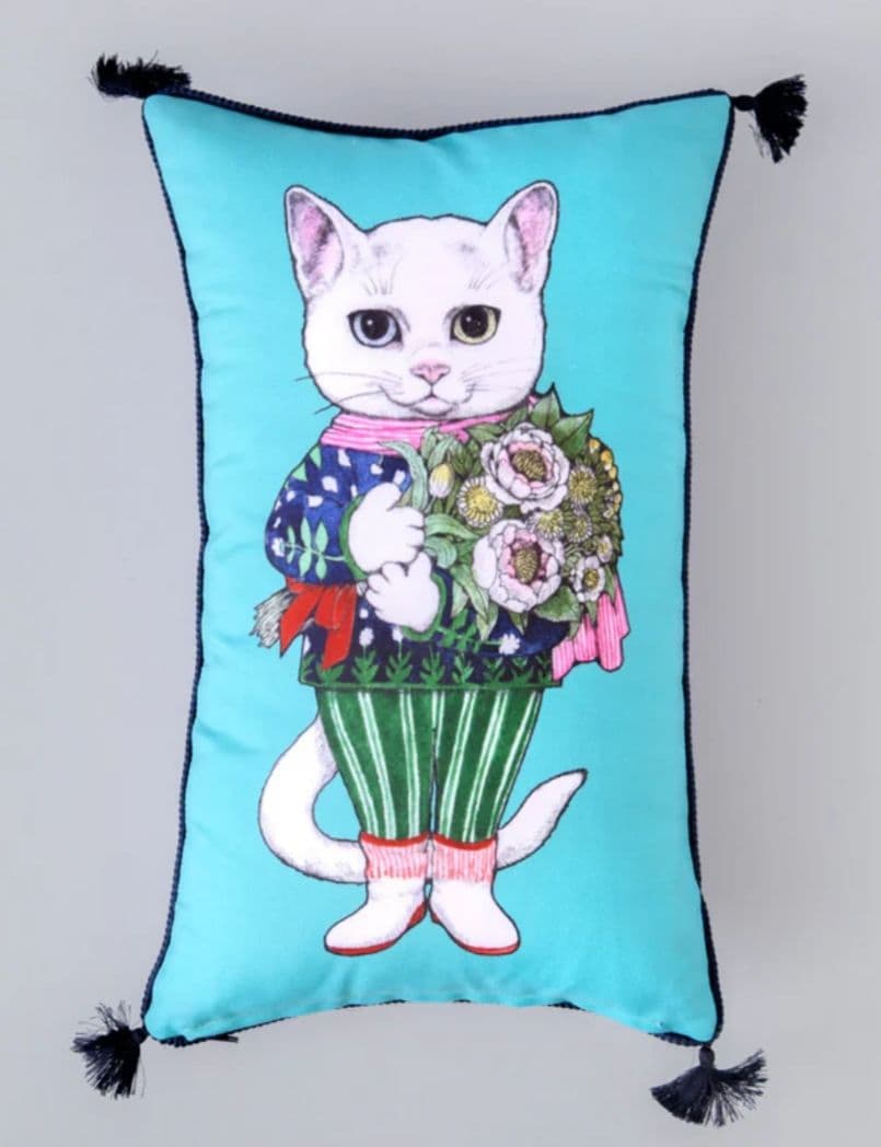 あめちゃん☆ヒグチユウコ タッセルクッション ひゃっこ・たんぽぽ