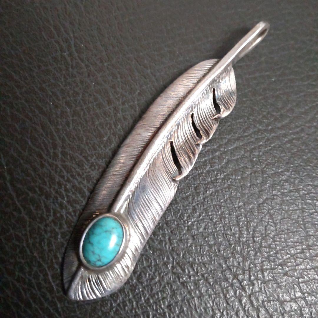 ファーストアローズ ターコイズ付きフェザー Lサイズ ペンダント