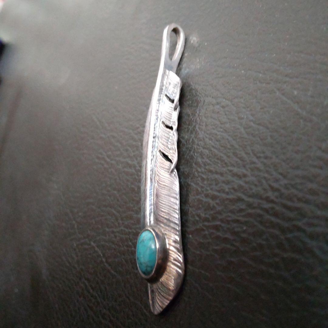 ファーストアローズ ターコイズ付きフェザー Lサイズ ペンダント