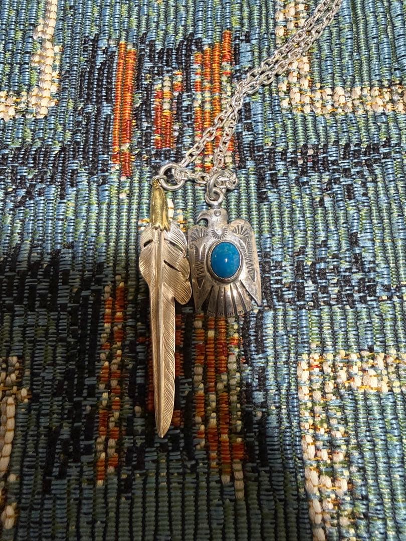 LARRY SMITH ネックレス ターコイズ カゼキリフェザー ラリースミス