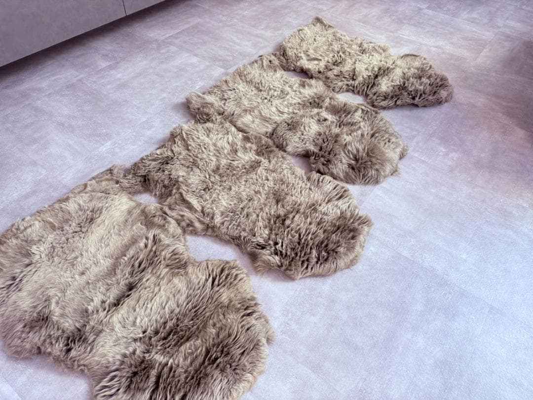 【4枚セット】ムートンラグ オーストラリア産 天然羊毛 天然ムートン100%