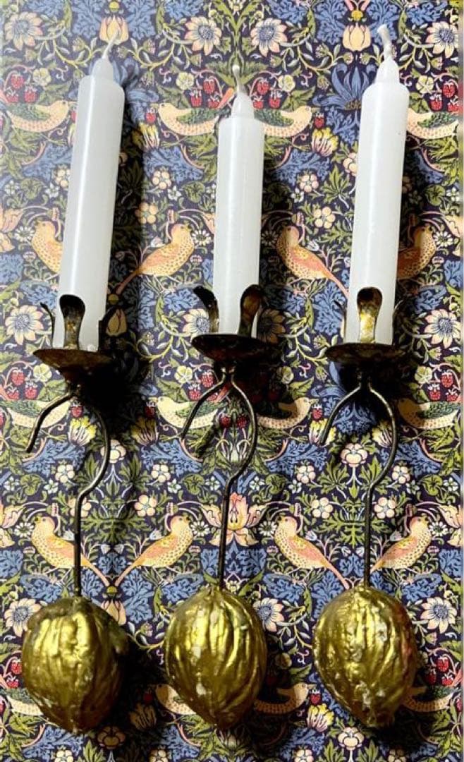 [希少]フランスアンティーク・ゆらゆら揺れるクルミの振り子キャンドル1点/NO2