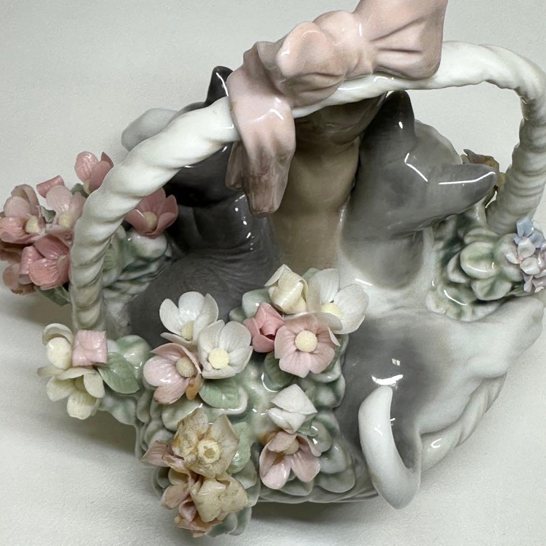 LLADRÓ リヤドロ 三つ子の仔猫 三つ子の子猫　猫　かご