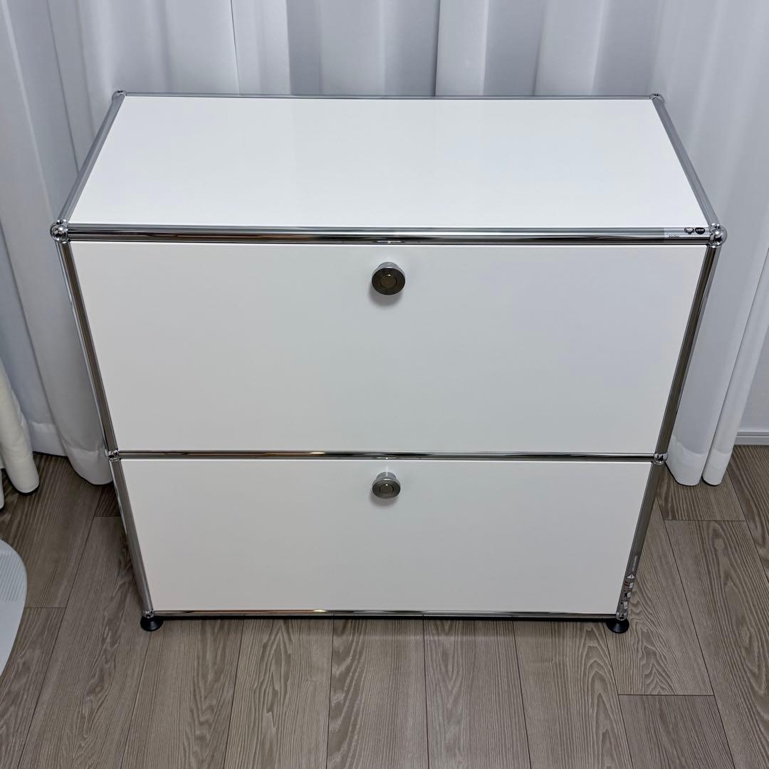 USM ハラー 1列 2段 ドロップダウン キャビネット ピュアホワイト