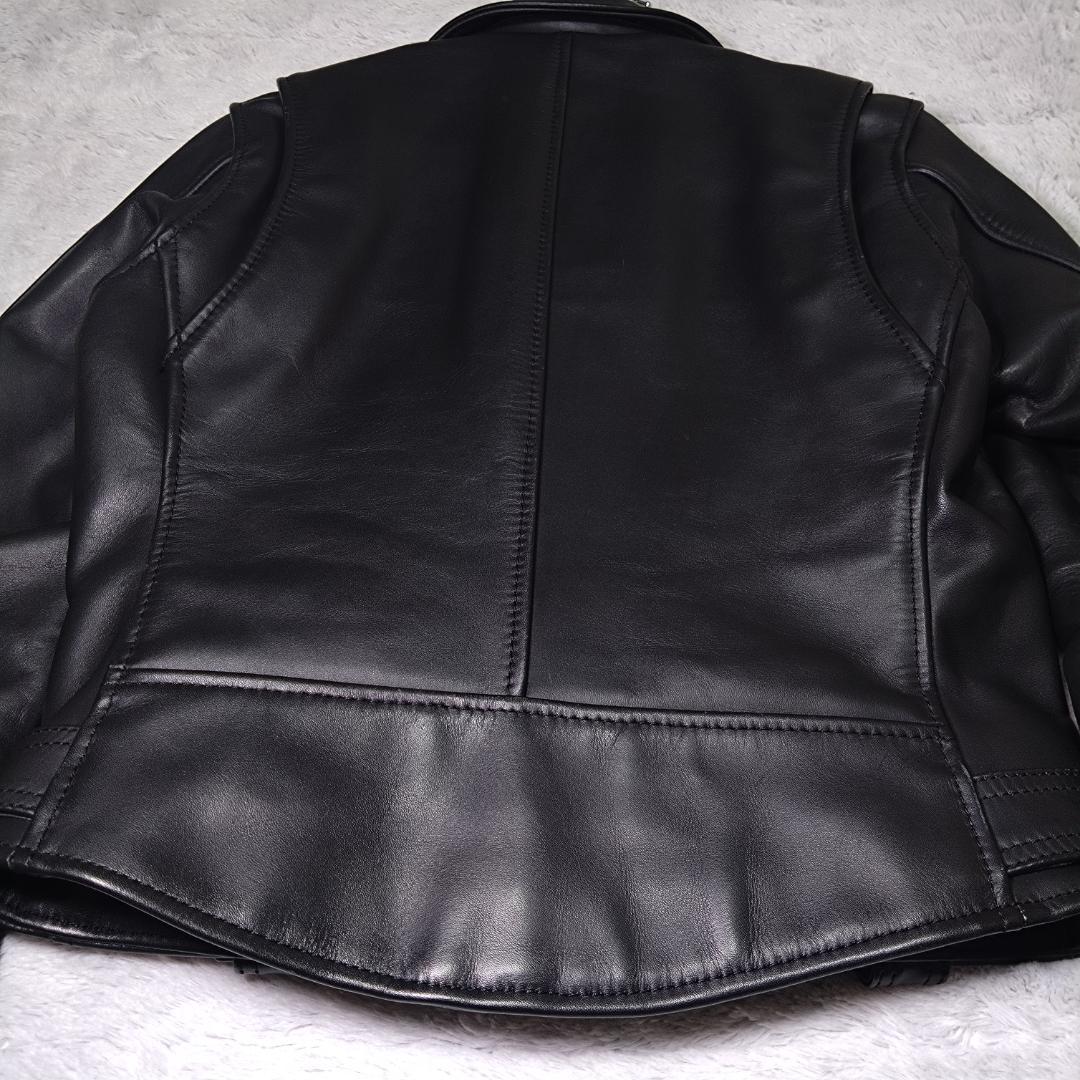 美品KADOYAカドヤ　WM　ブラック黒　ダブルライダースジャケット　ベルト