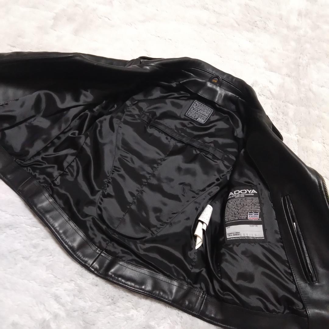 美品KADOYAカドヤ　WM　ブラック黒　ダブルライダースジャケット　ベルト