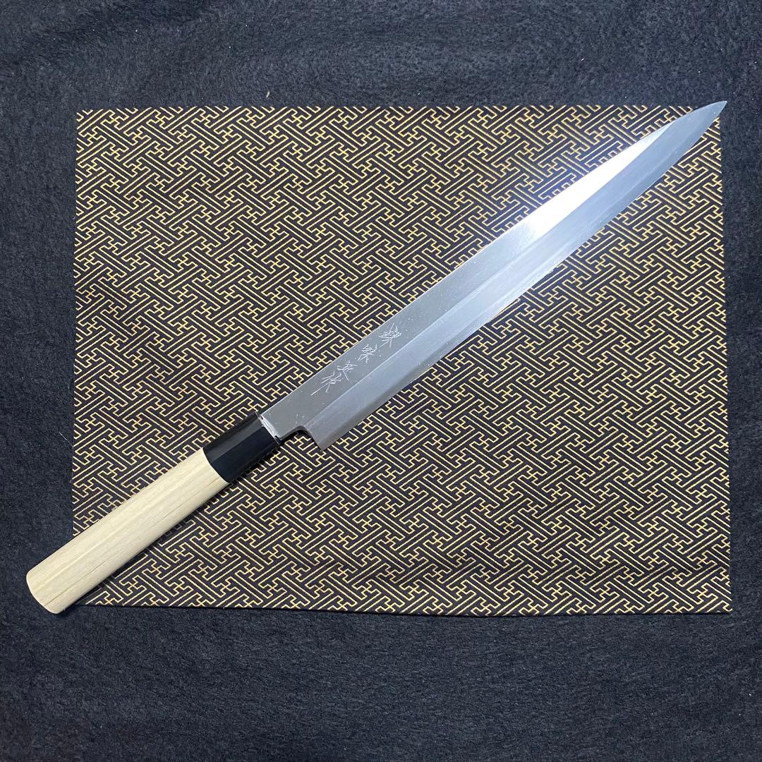 堺味正作 本霞 白鋼 柳刃 尺 300mm 水牛柄