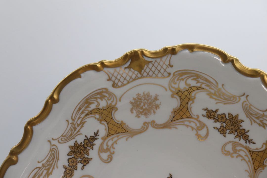 ドイツ製　Reichenbach金彩　薔薇紋プレート　廃盤品　送料込み0121