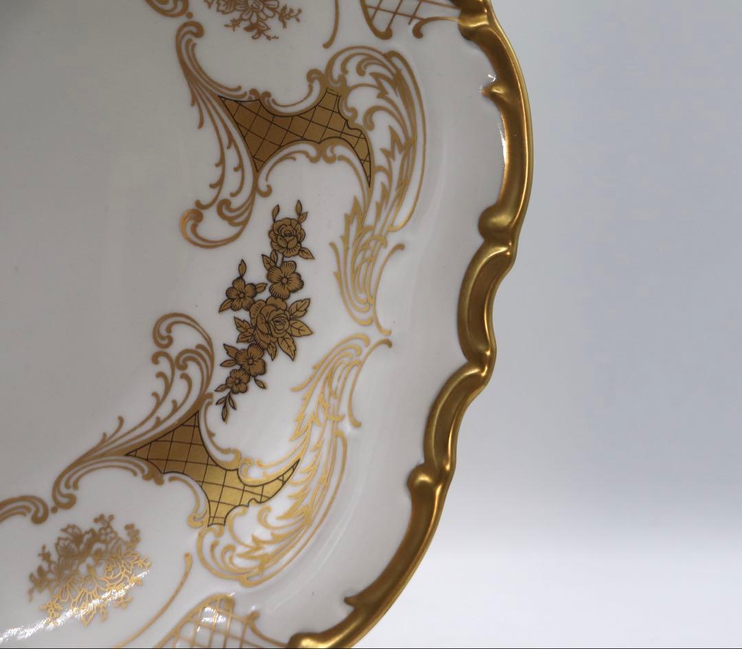 ドイツ製　Reichenbach金彩　薔薇紋プレート　廃盤品　送料込み0121