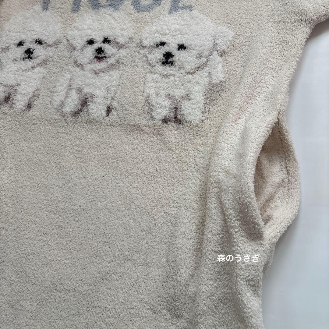 ジェラートピケ　ビションフリーゼ モチーフジャガードフード付きロングワンピース