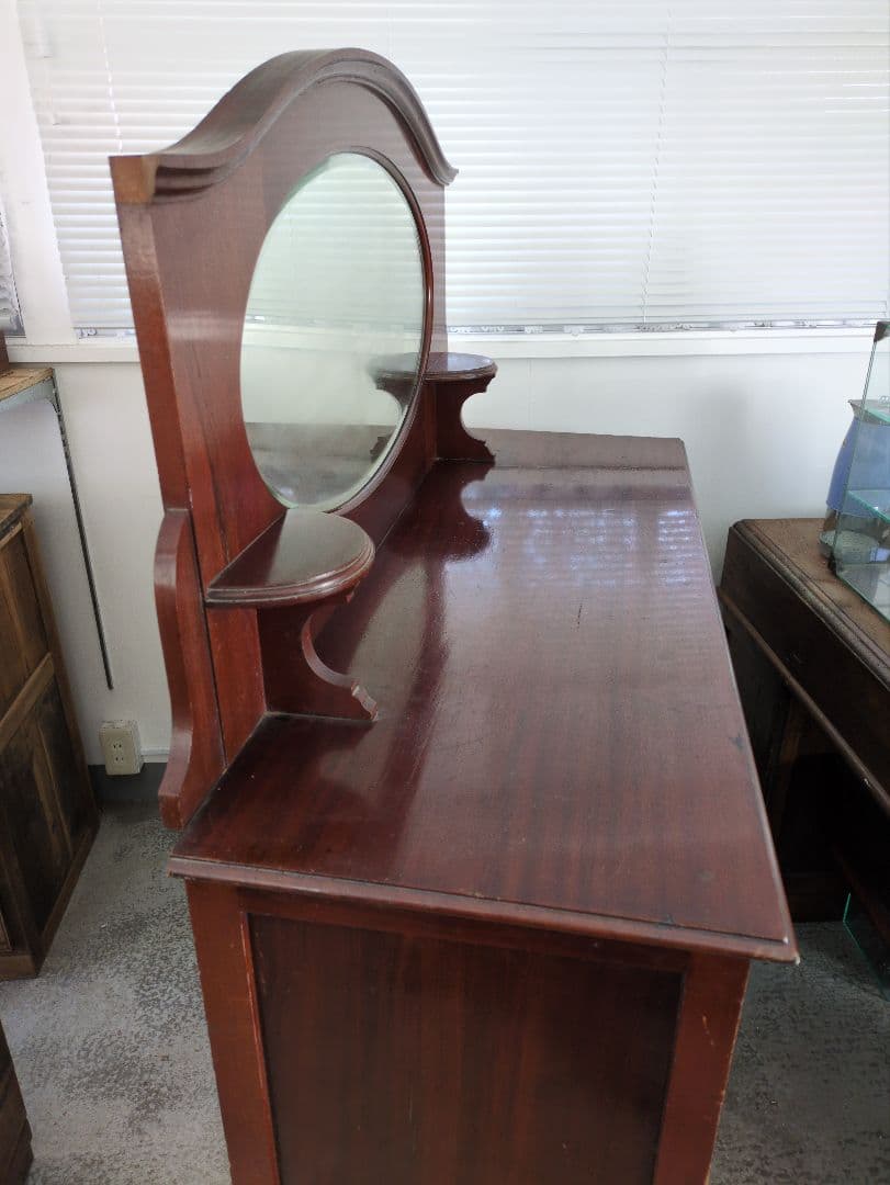 イギリスアンティーク ドレッサー シェルフ 鏡台 猫足