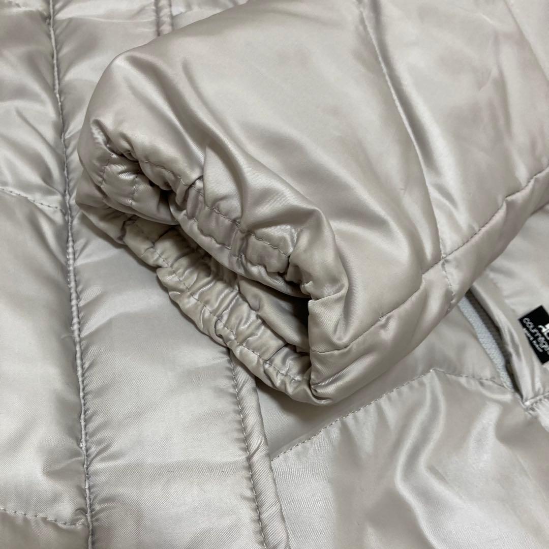 courreges クレージュ　ロゴ入りダウンコート　アウター　シルバー　40